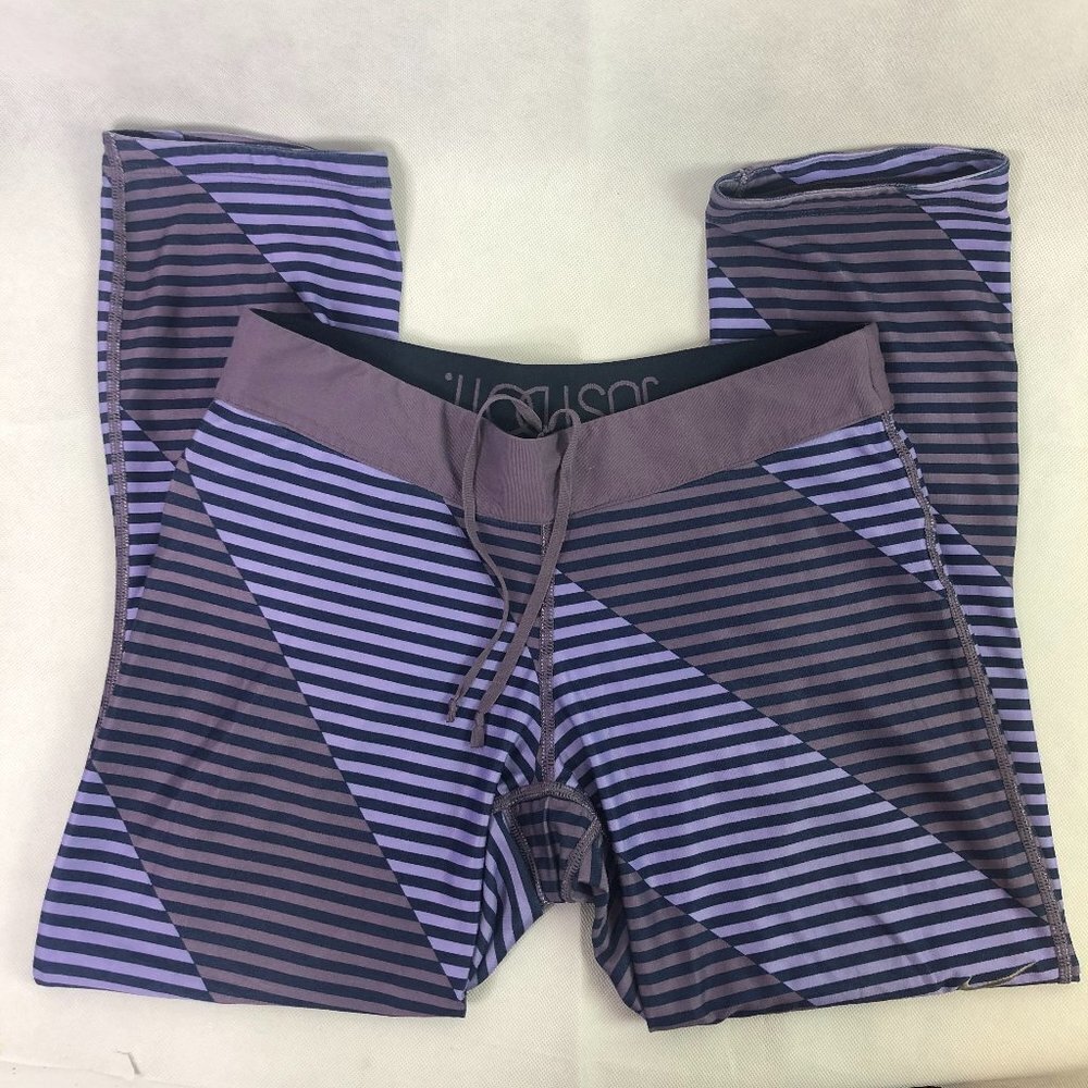 NIKE Dri-Fit Cropped Striped Athletic Fitness Leggings Women's Size Small